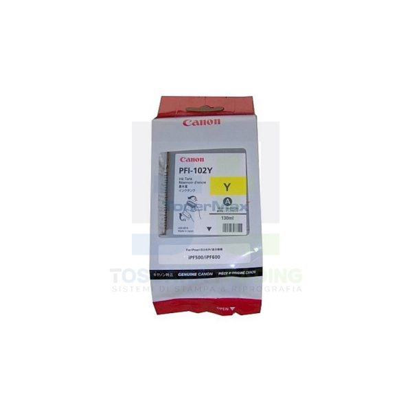 CARTUCCIA INKJET ORIGINALE PFI-102Y IPF 500/600/610/650/655/700/ 710/720/750/755/LP17/LP24 GIALLO (0898B001)